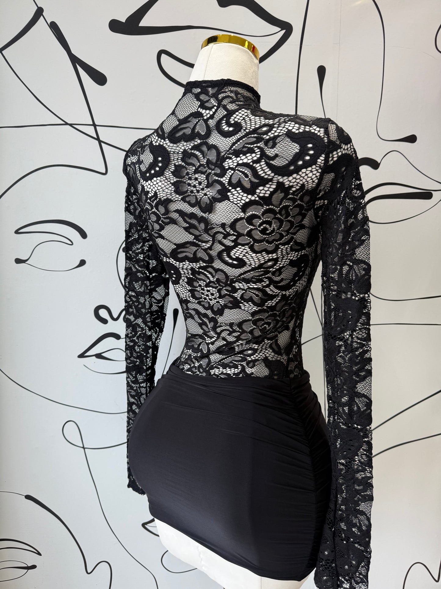 Lace Black mini dress