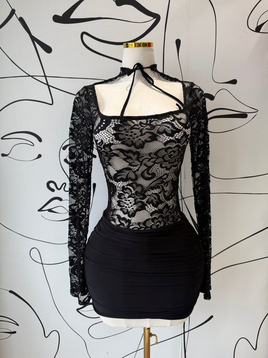 Lace Black mini dress