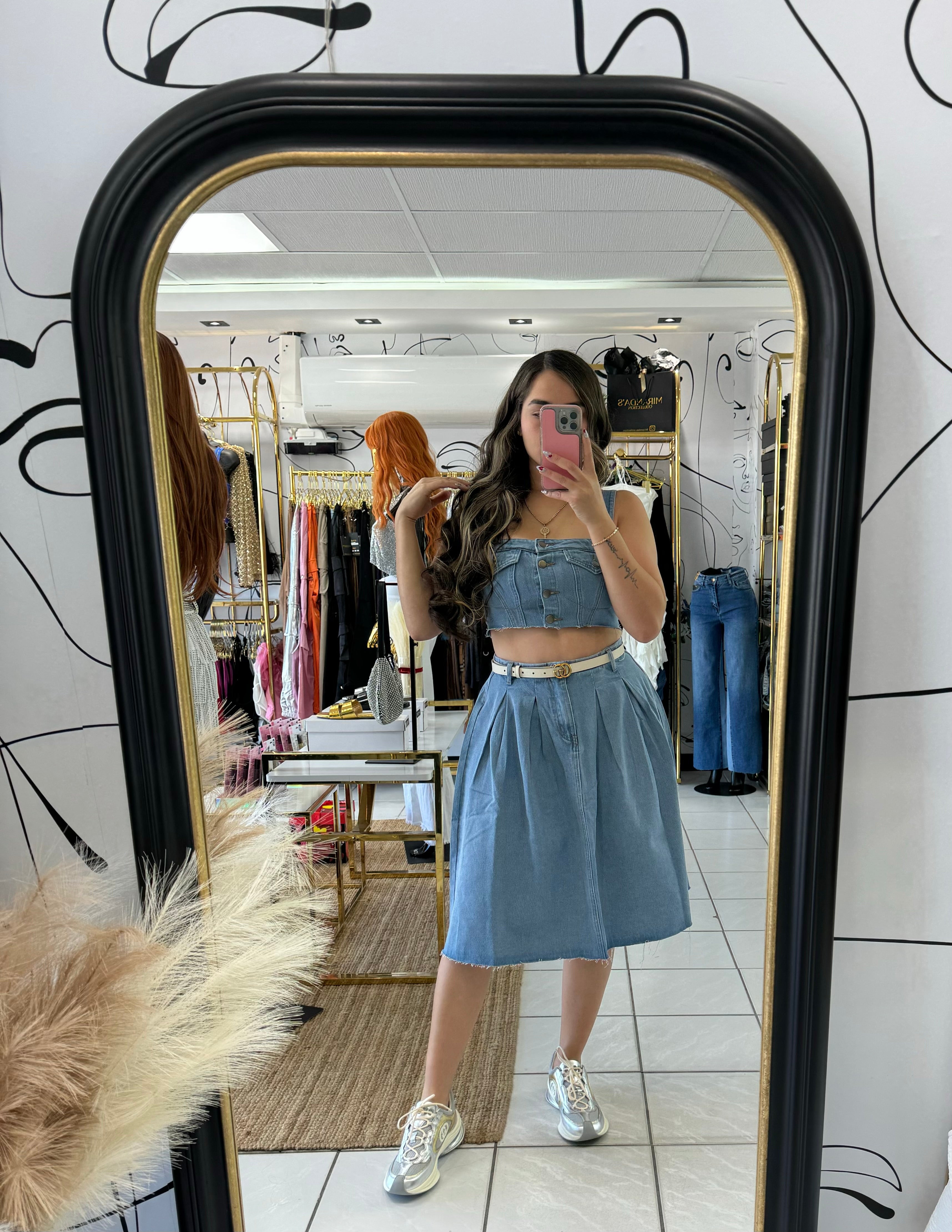 Denim Skirt set