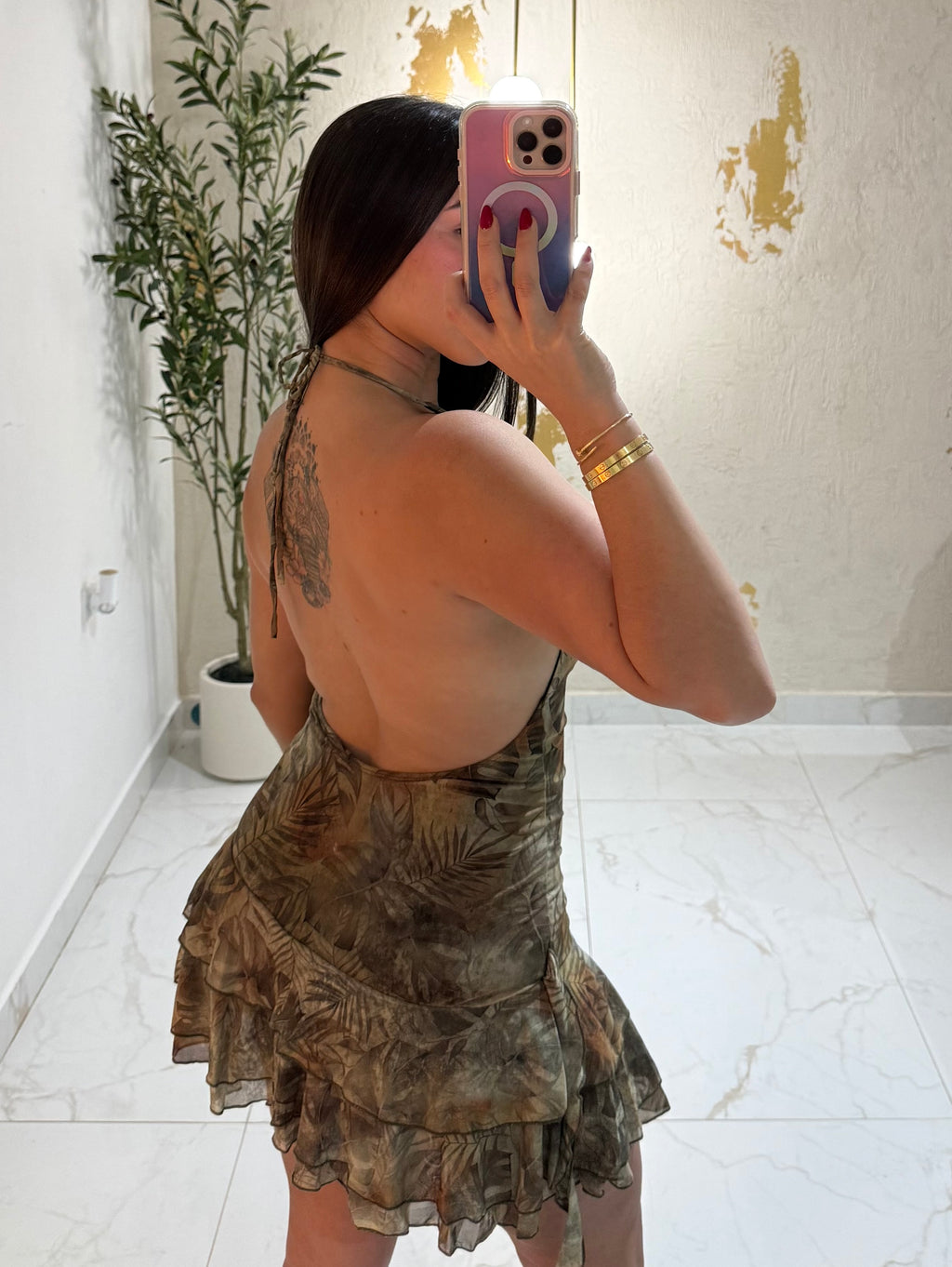 Olive green dress