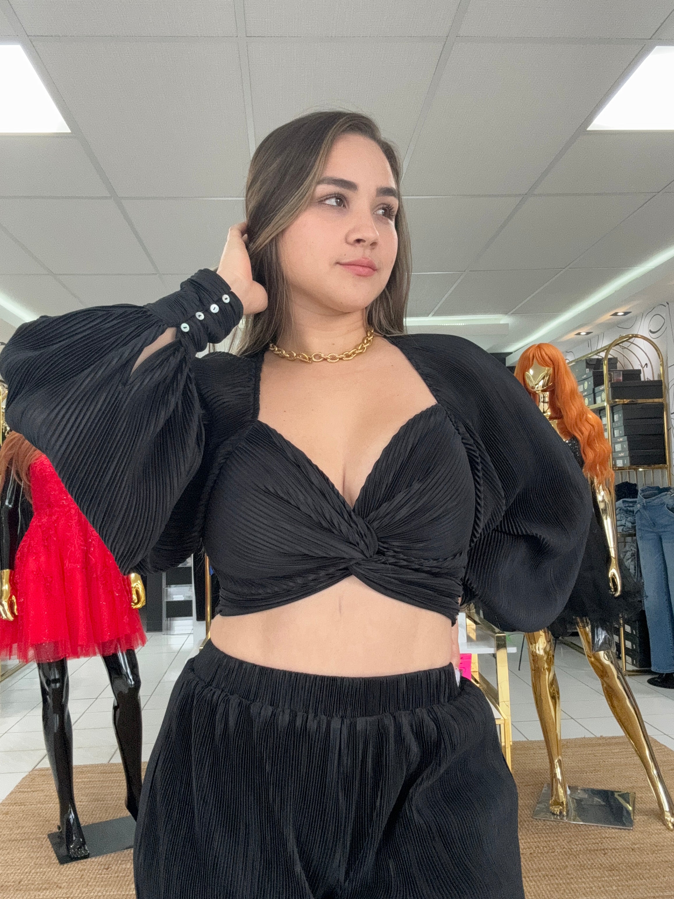 Twisted top and pants set