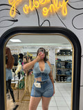 Denim top ajustable