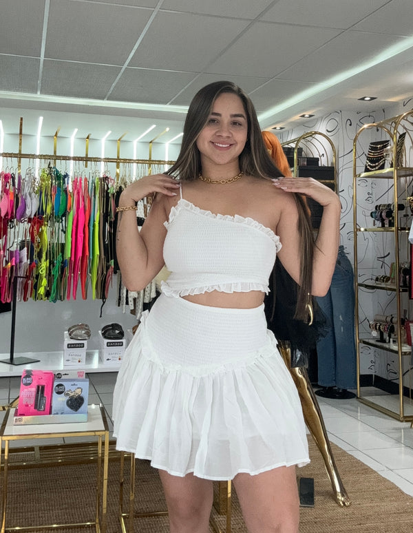 Cecilia Shoulder cut mini dress