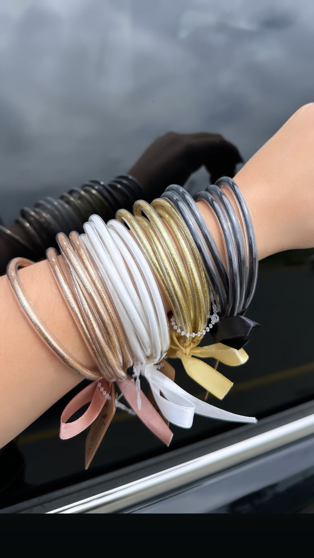 Glitter jelly bangles
