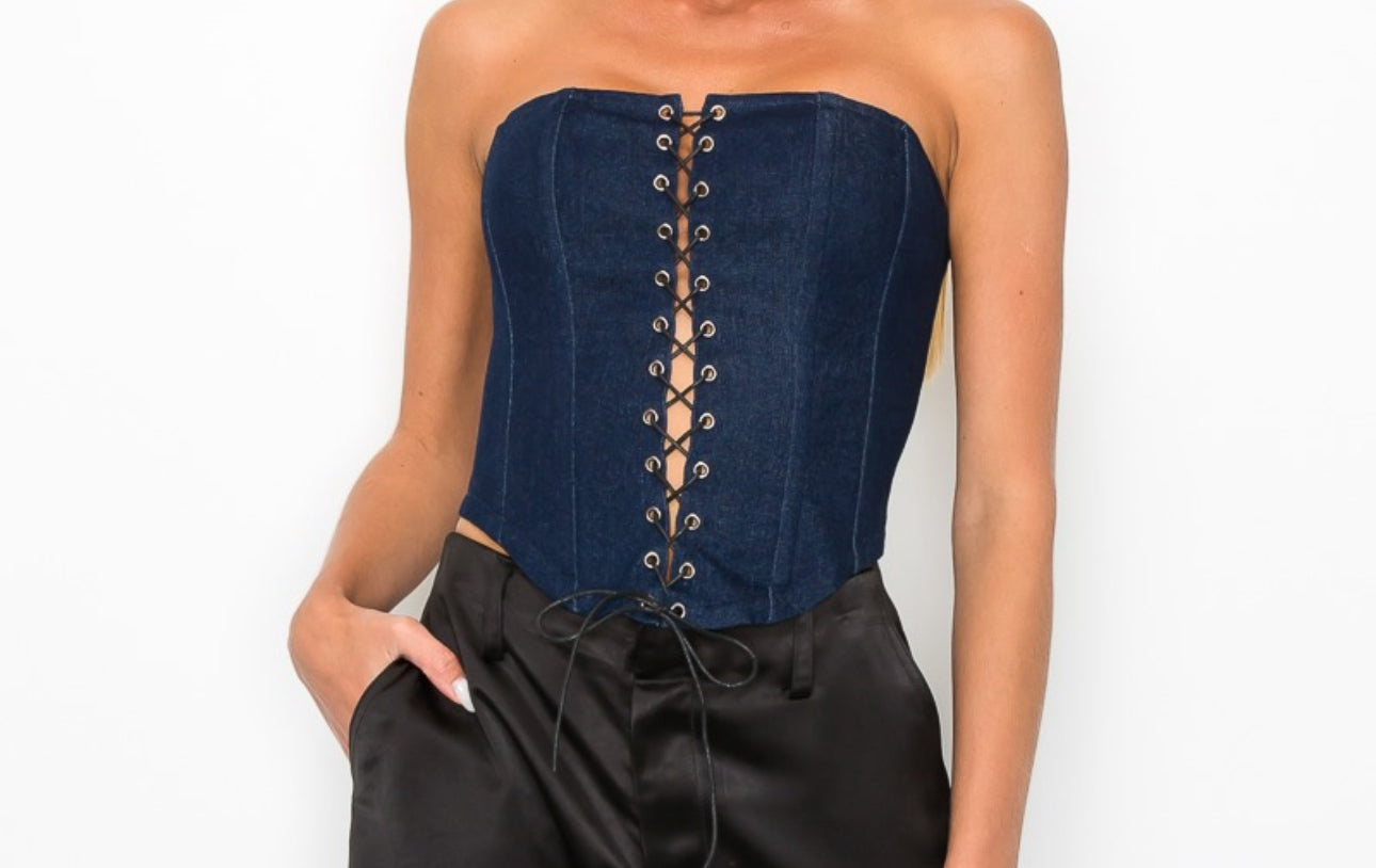 Denim corset