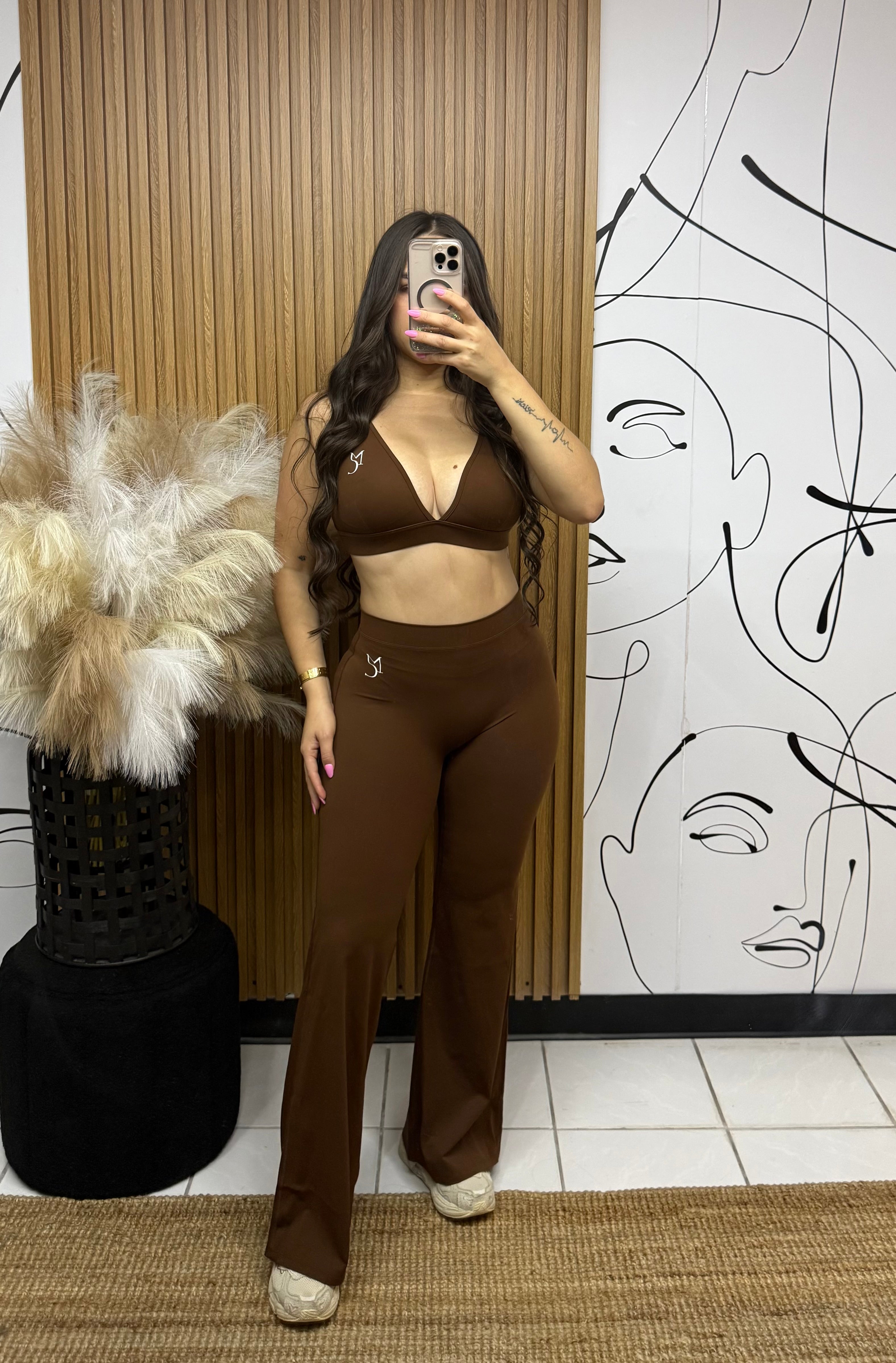 MC palazo set brown