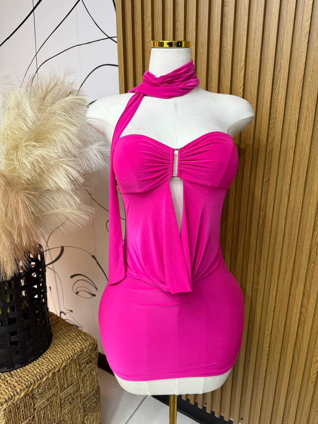 Pink mini dress