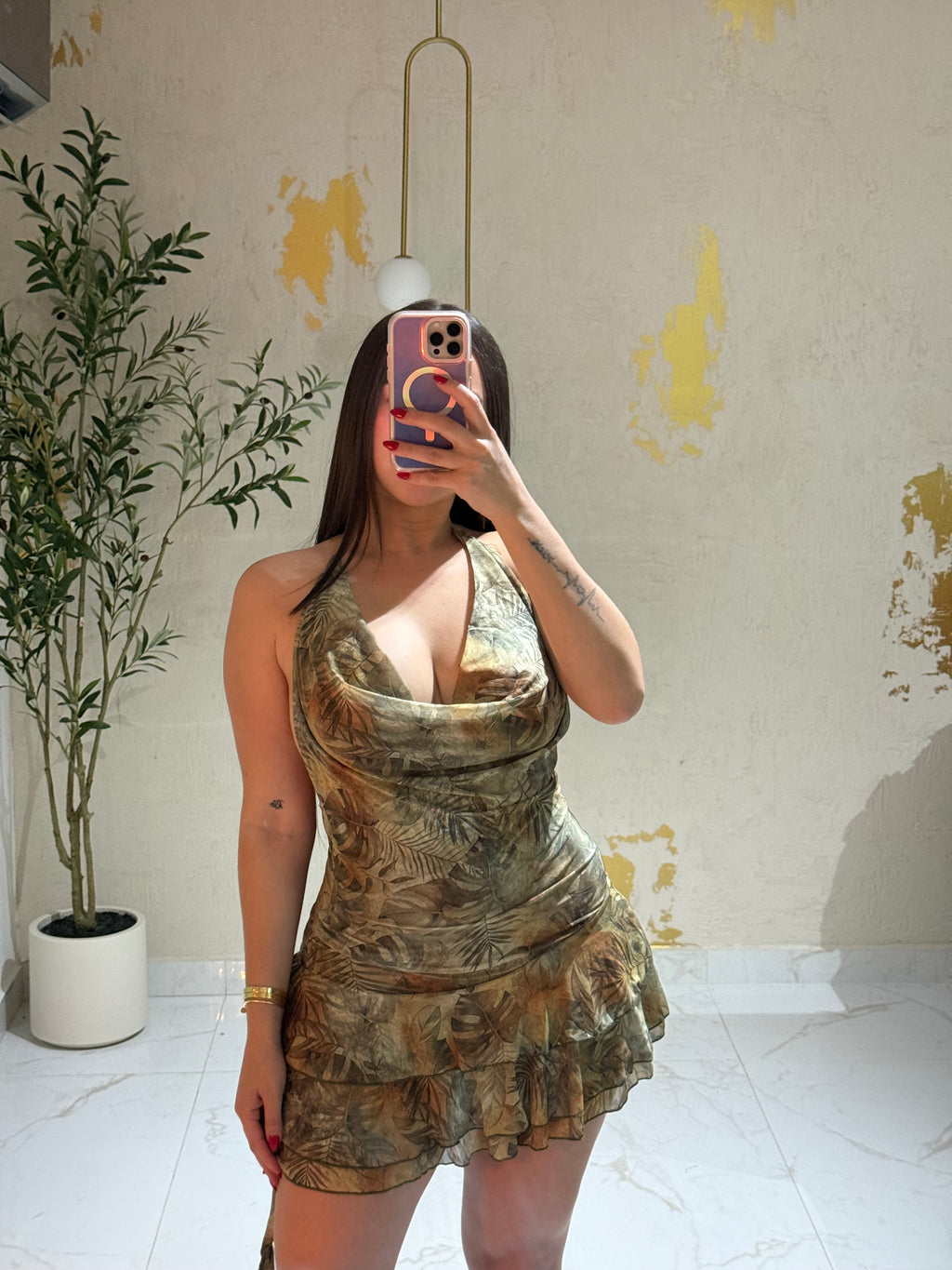 Olive green dress