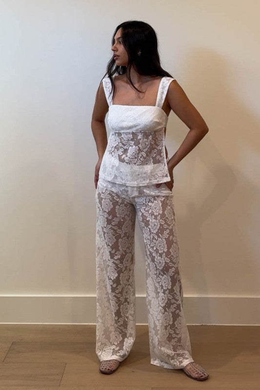 Lace white set (No incluye panty)