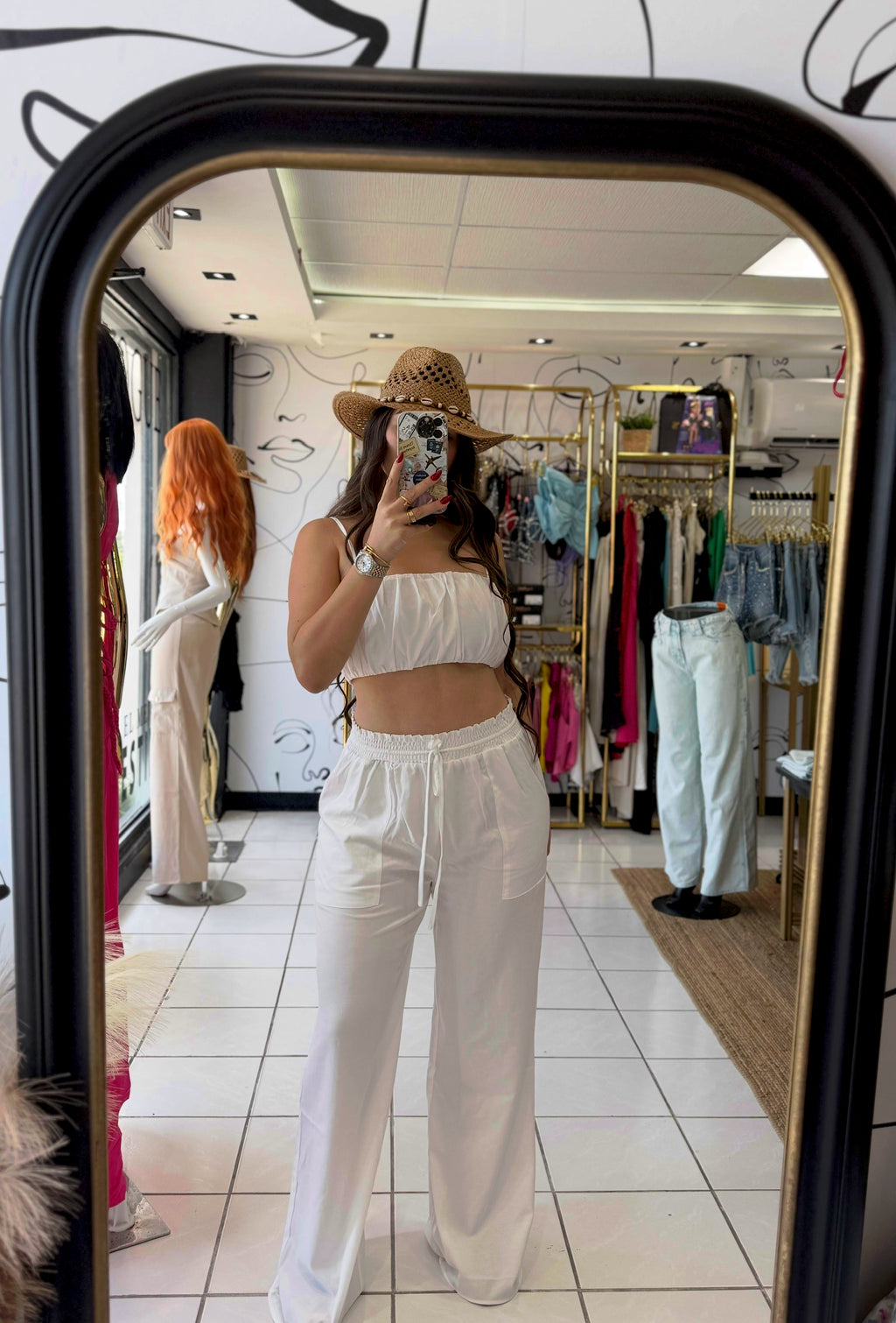 White linón set