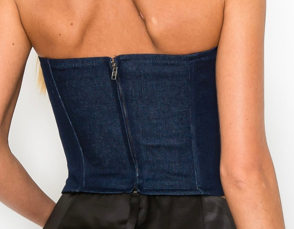 Denim corset