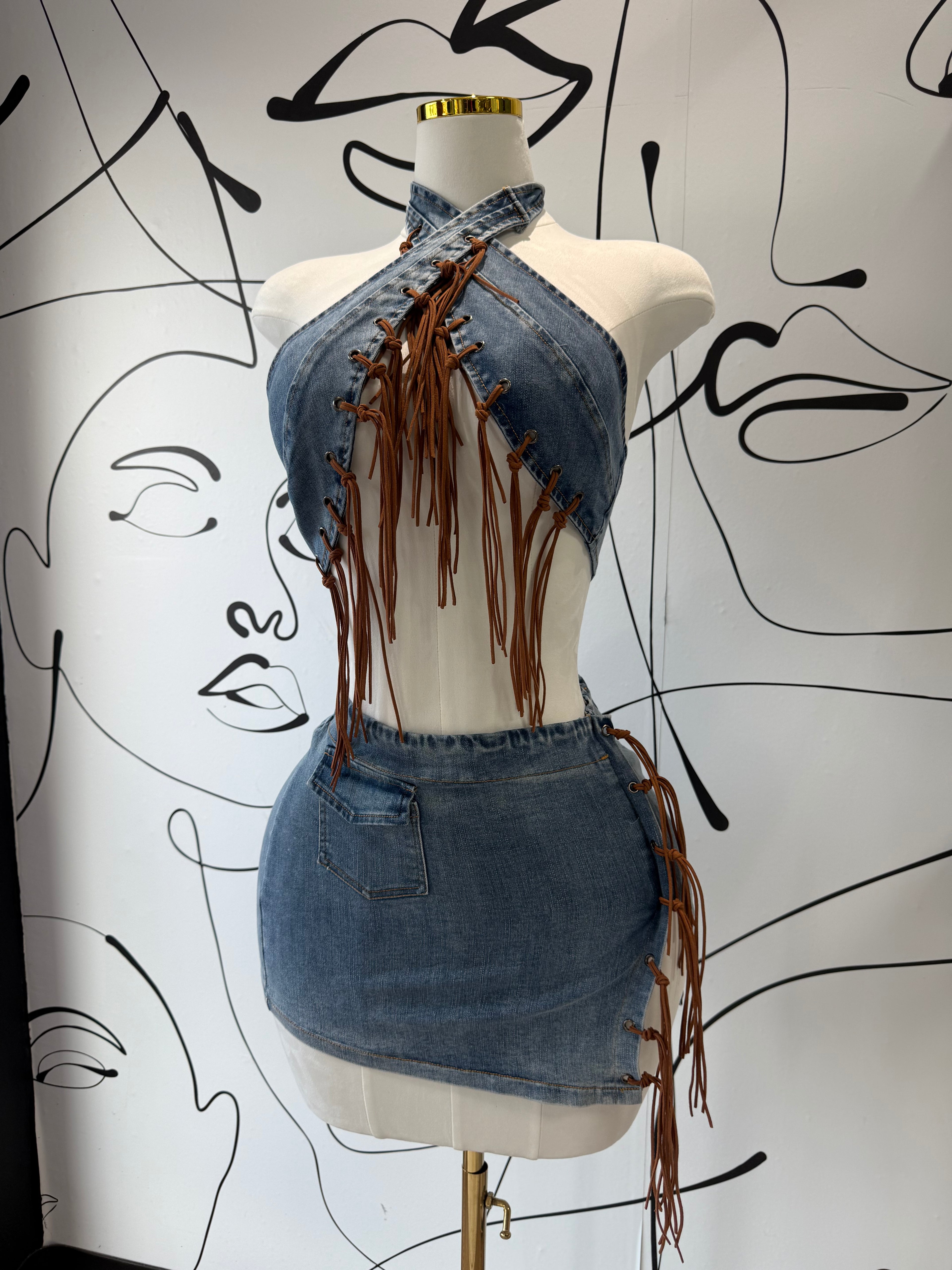 Denim Maxi set