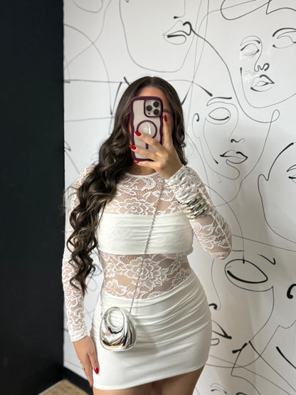 Lace mini dress blanco✨