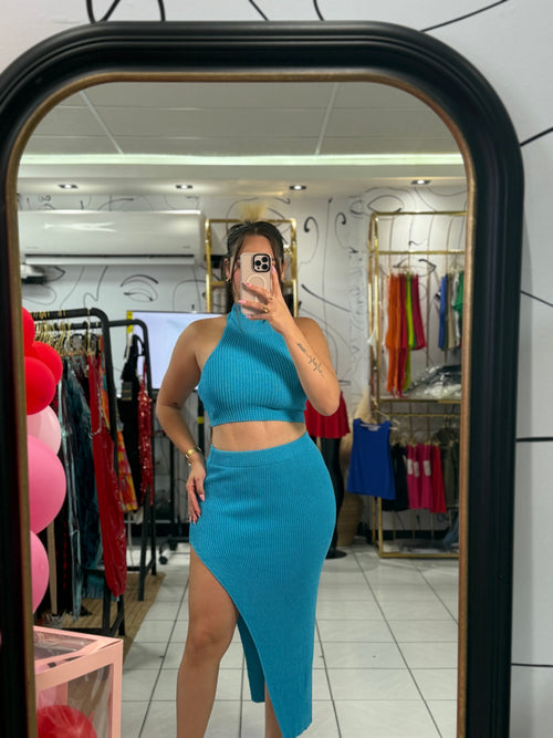 Blue skirt Comfy set