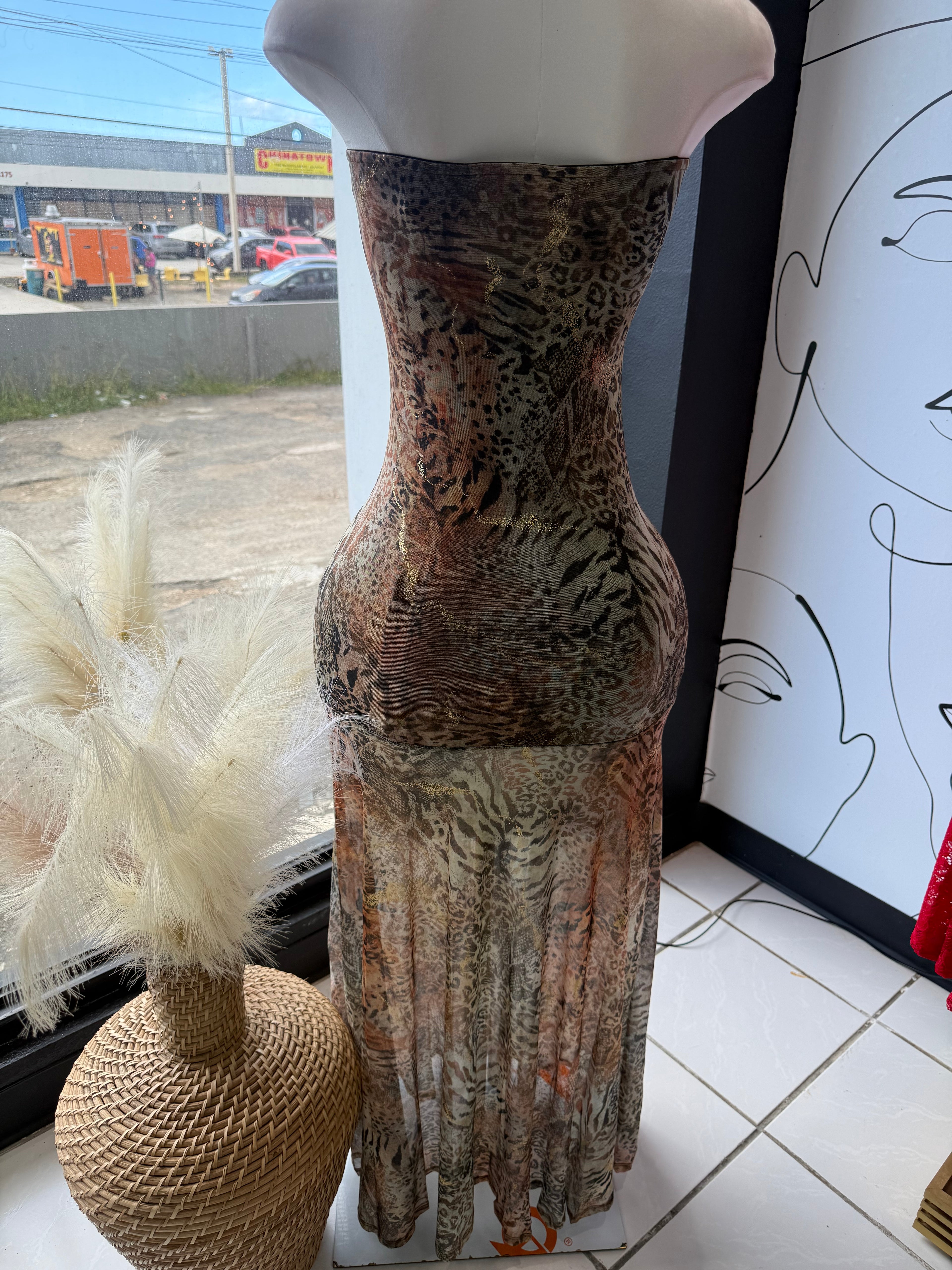 Long animal dress