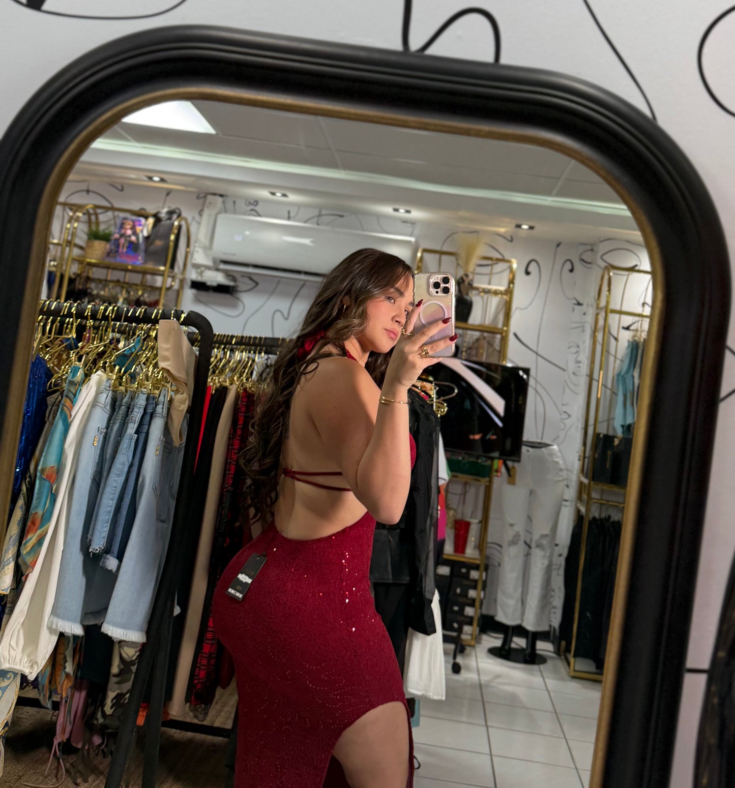 Burgandie long dress