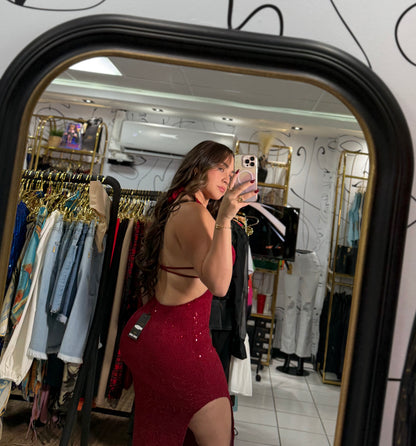 Burgandie long dress