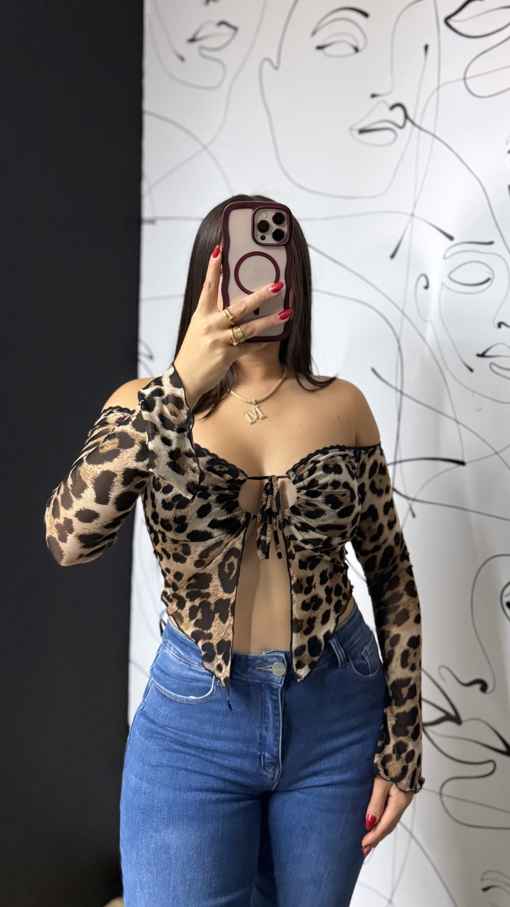 Animal print crop top