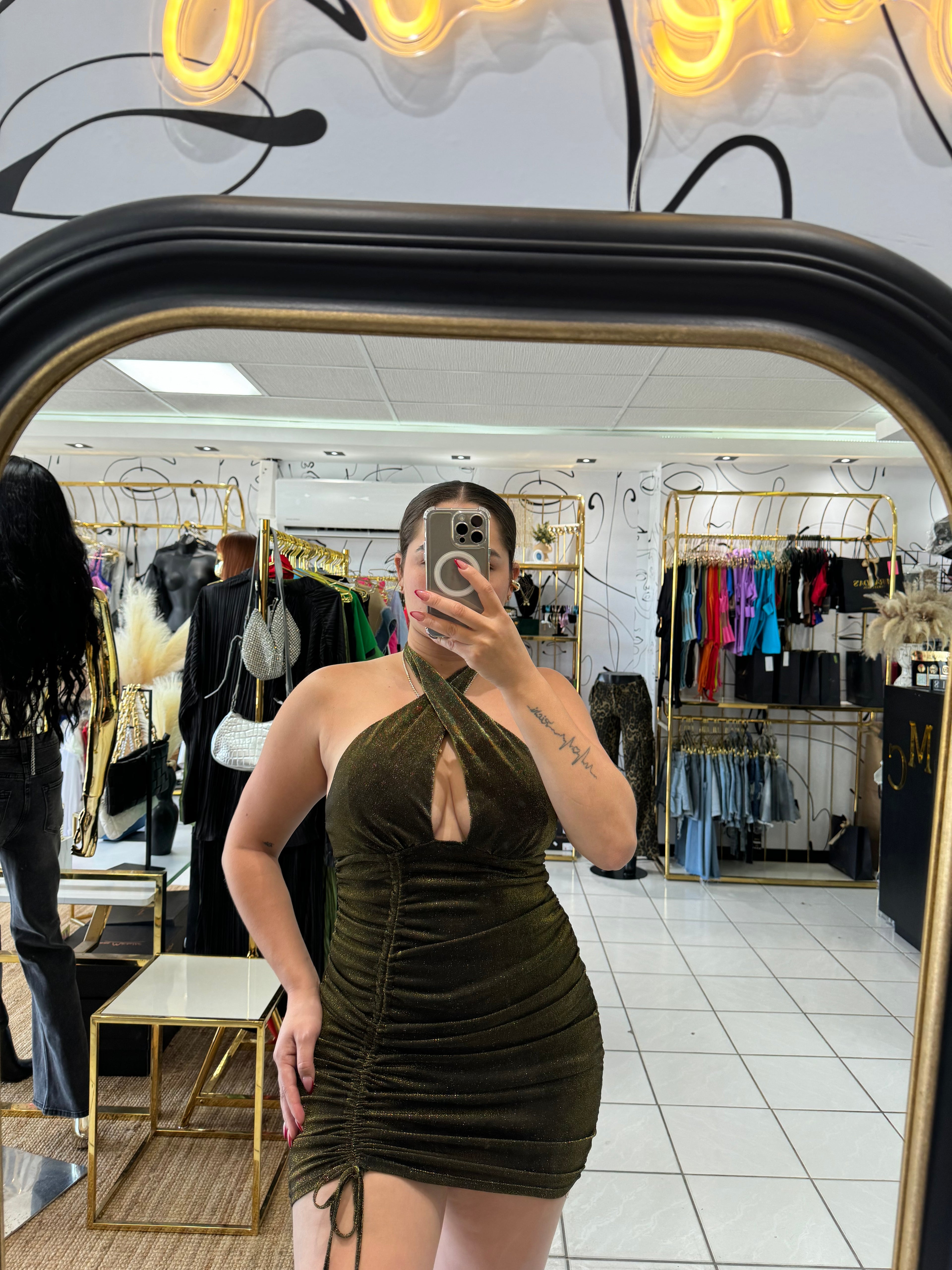Mini dress oro