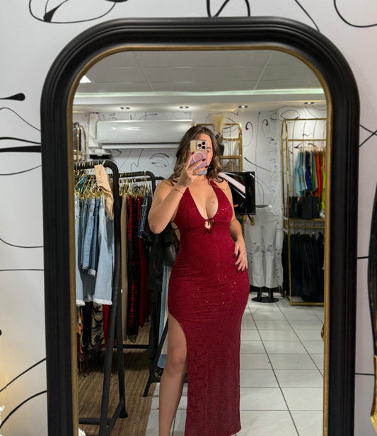 Burgandie long dress