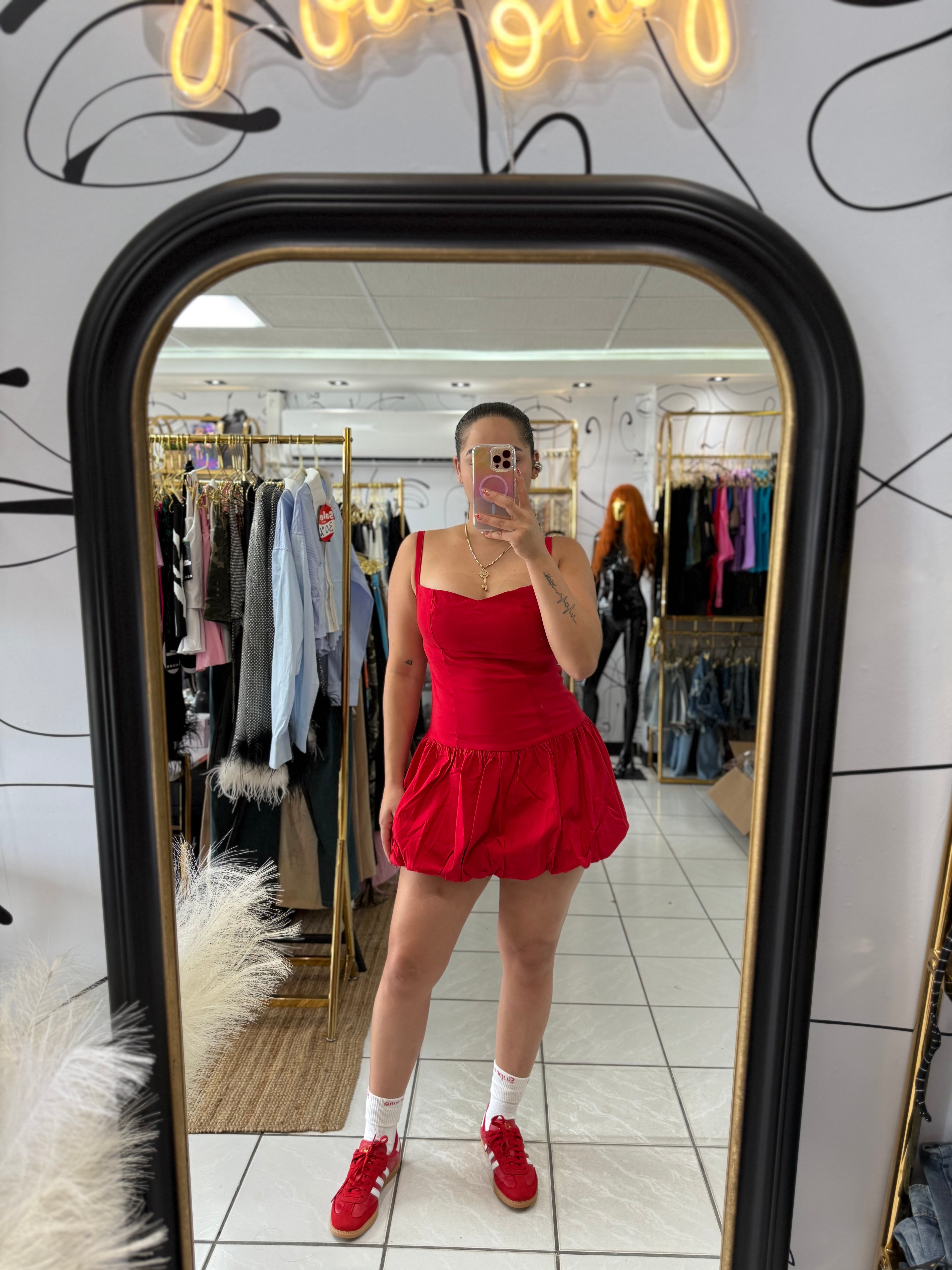 Cherry ruffle dress