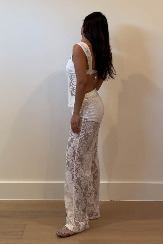 Lace white set (No incluye panty)