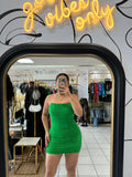 Corset mini dress verde