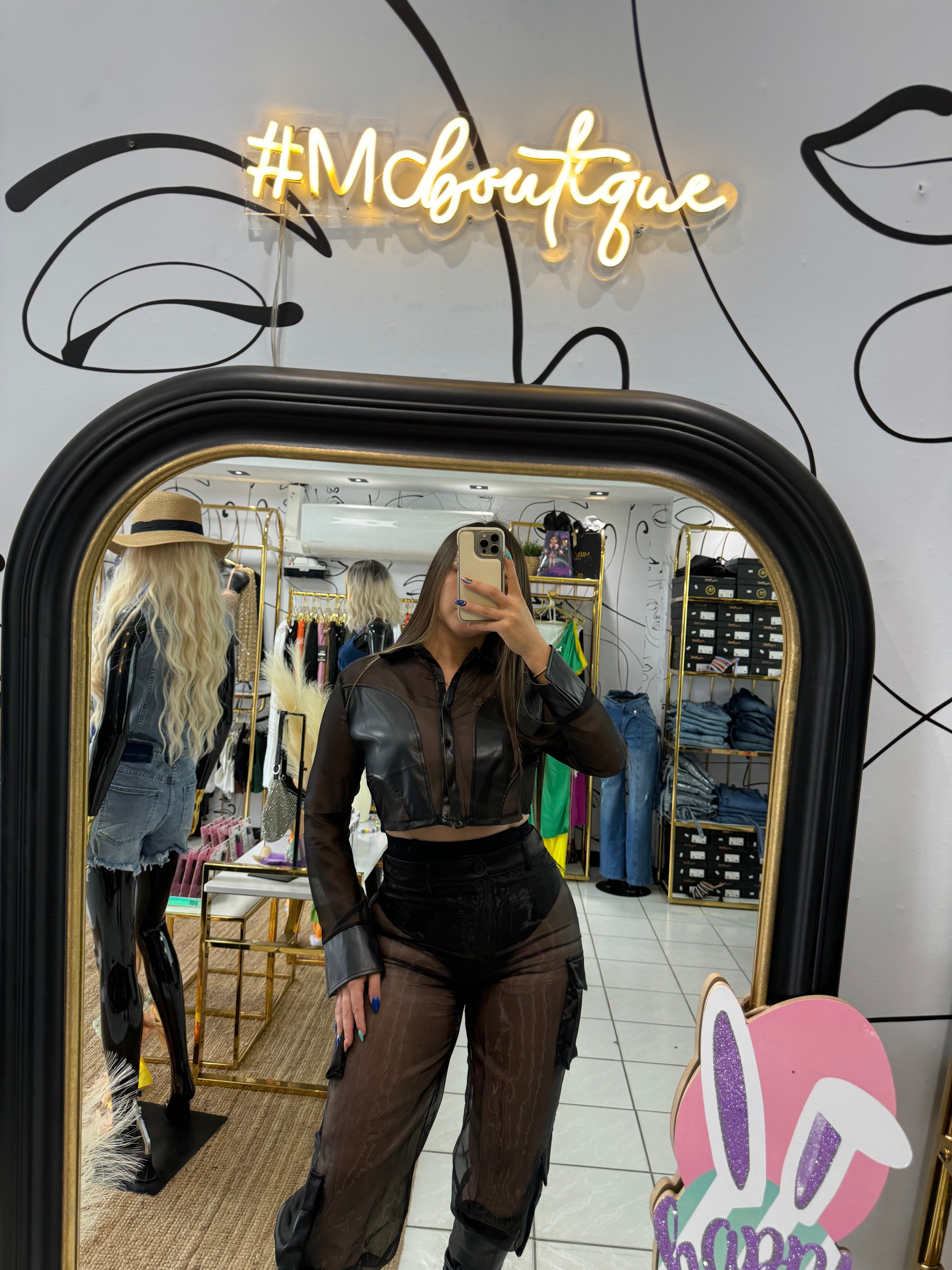 Top clear & leather