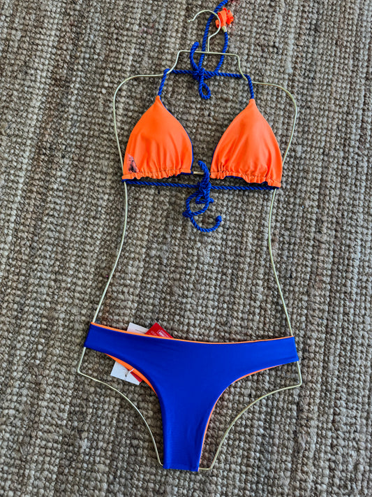 Azul y anaranjado reversible