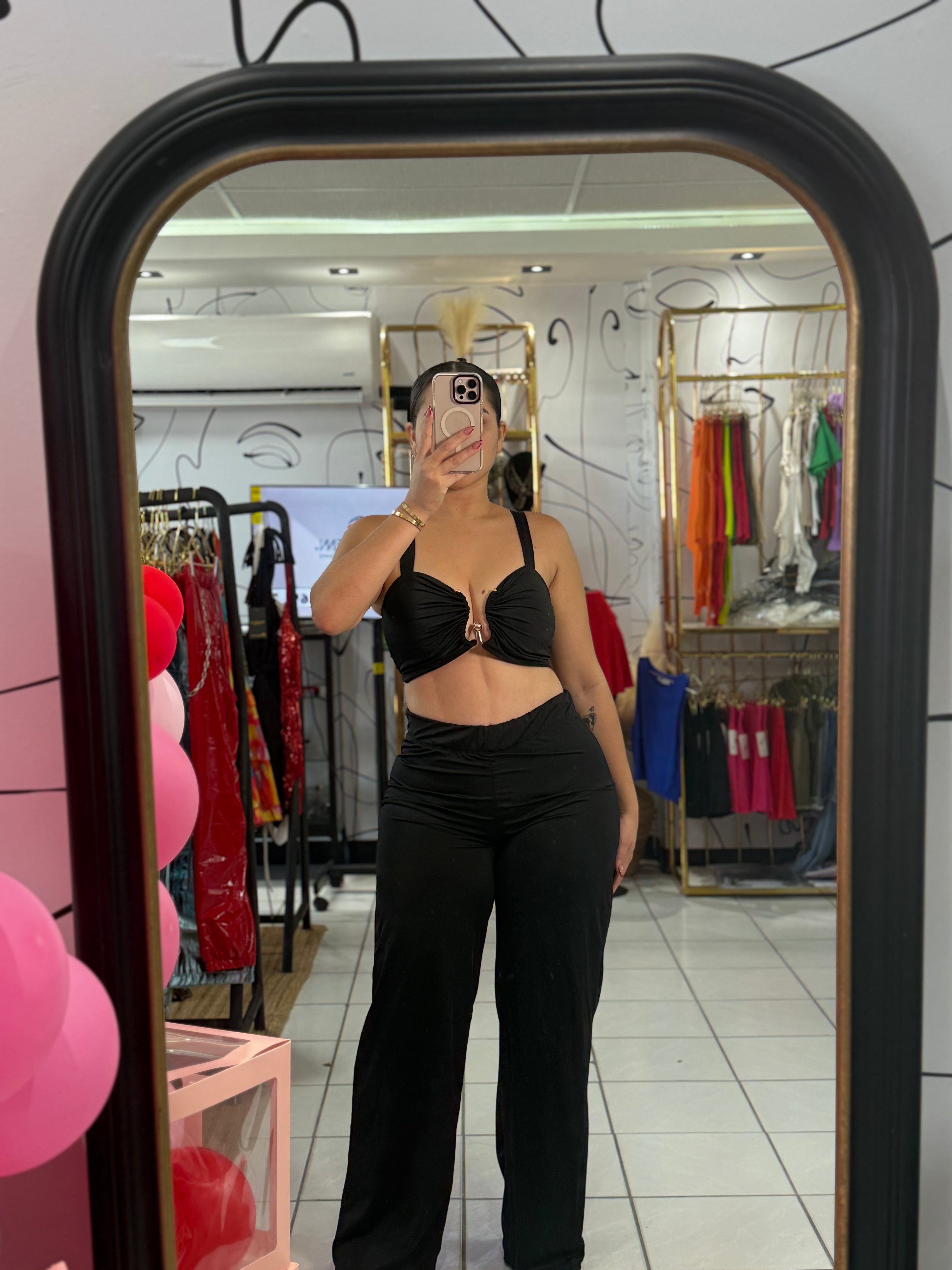Colombian set negro One size