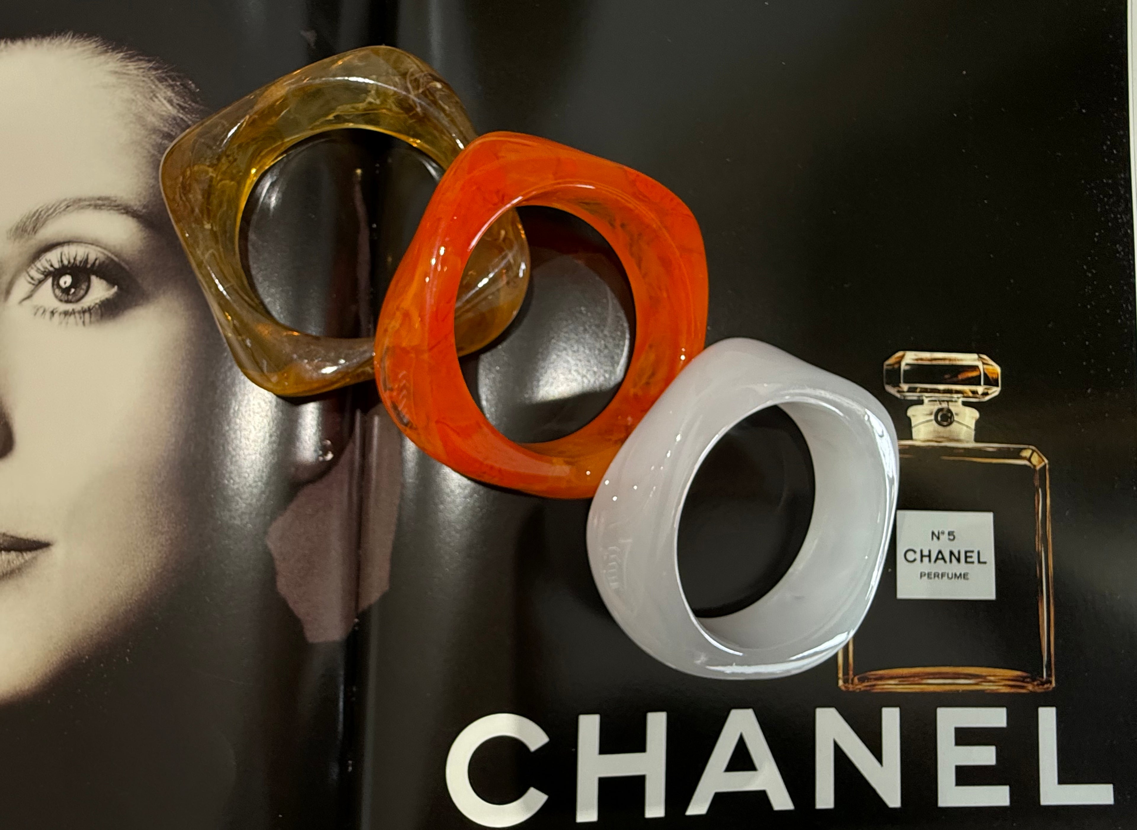 Trío pulseras acrílico