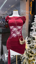 Lace burgandy dress