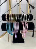 Glitter jelly bangles