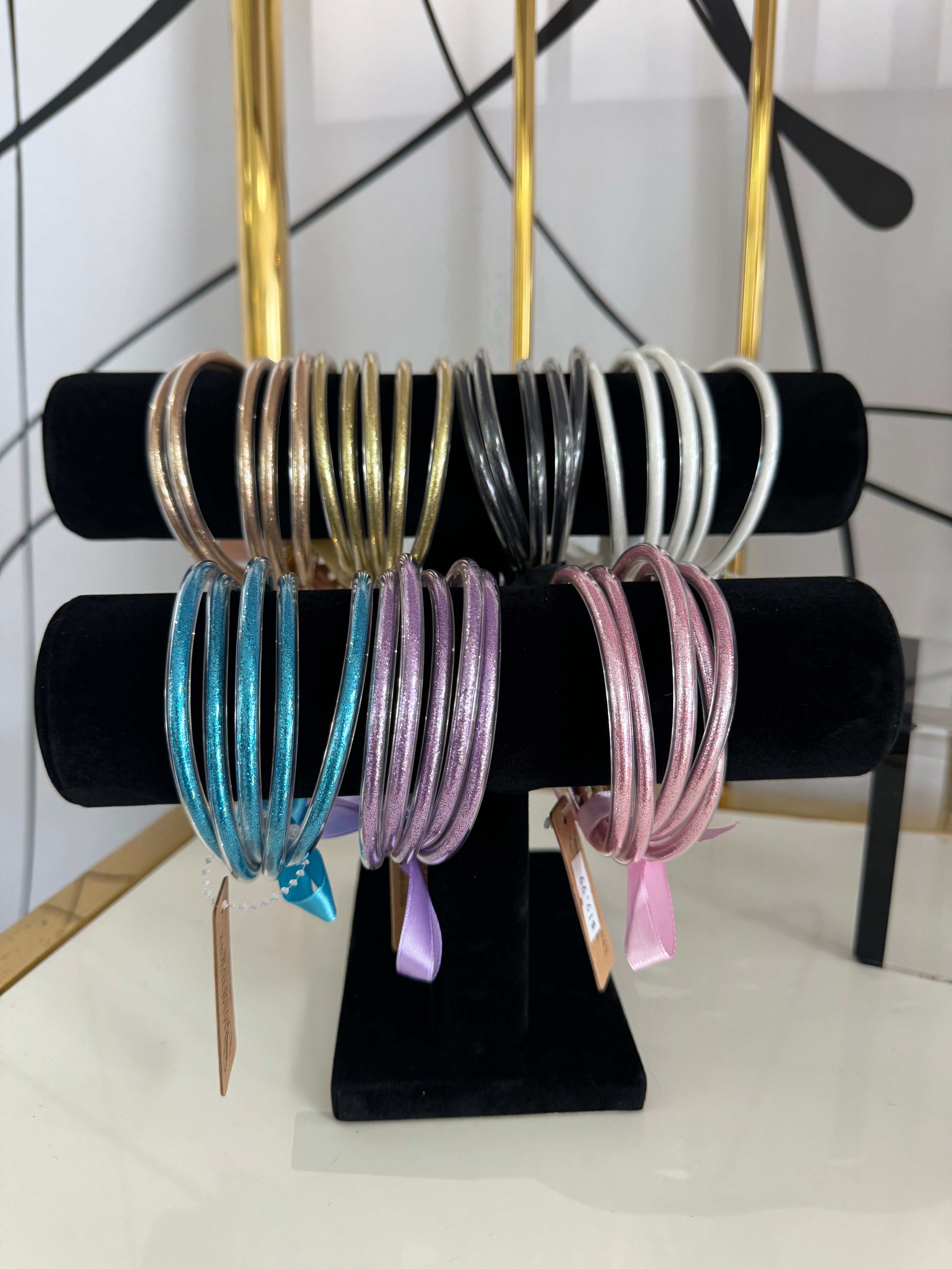 Glitter jelly bangles