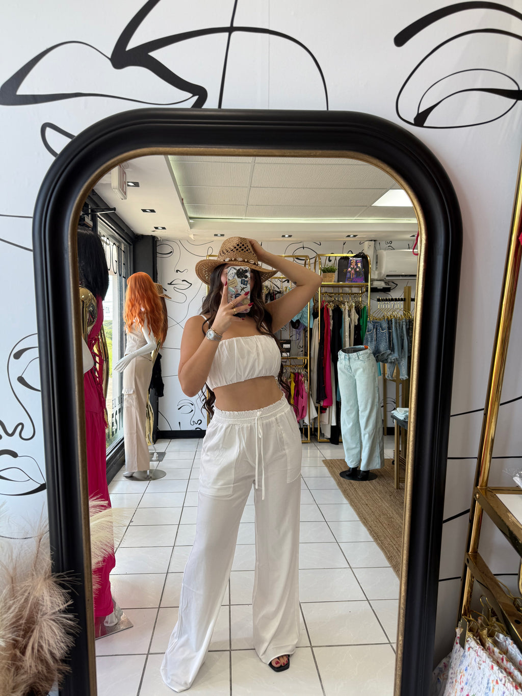 White linón set
