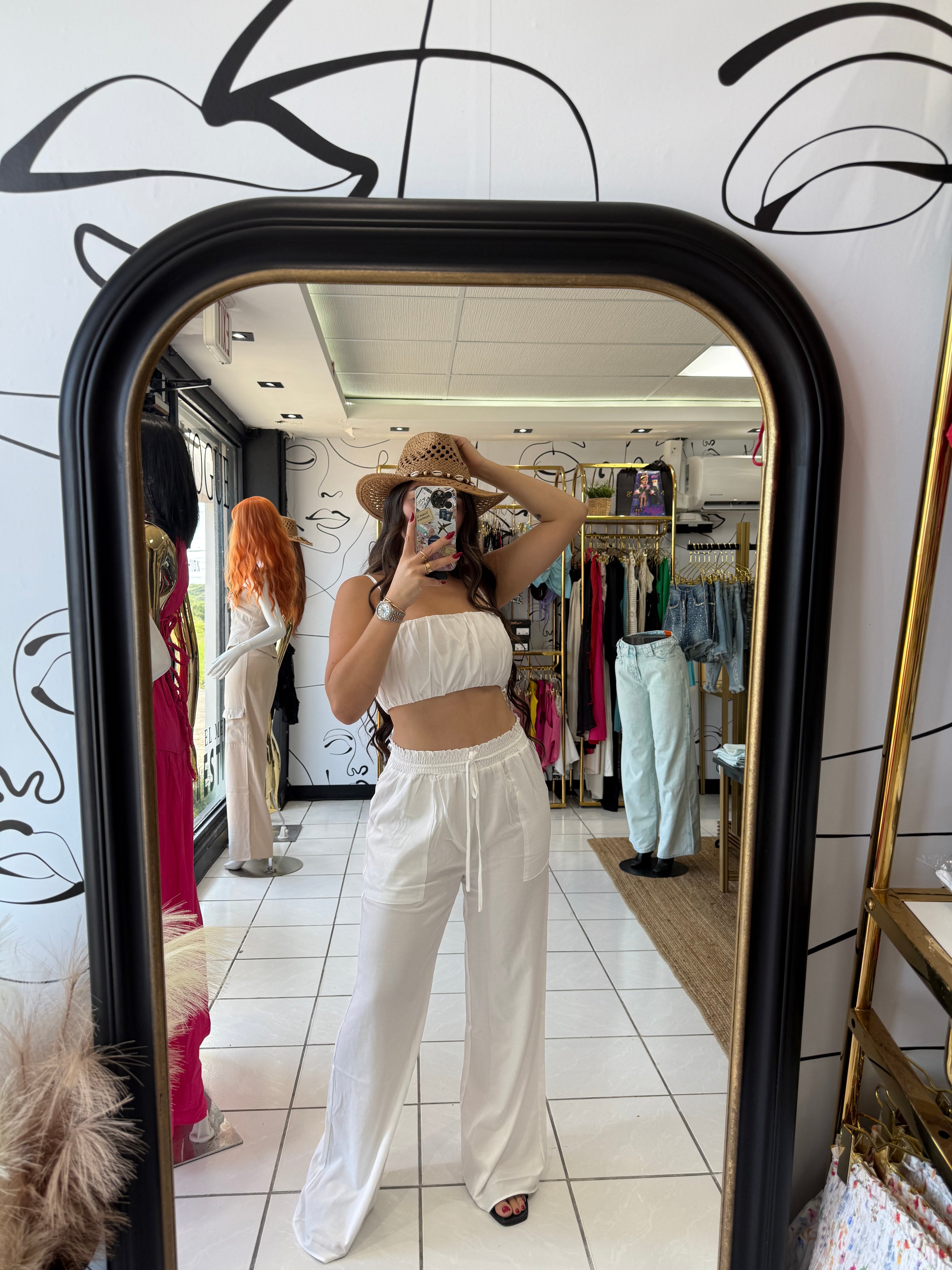 White linón set