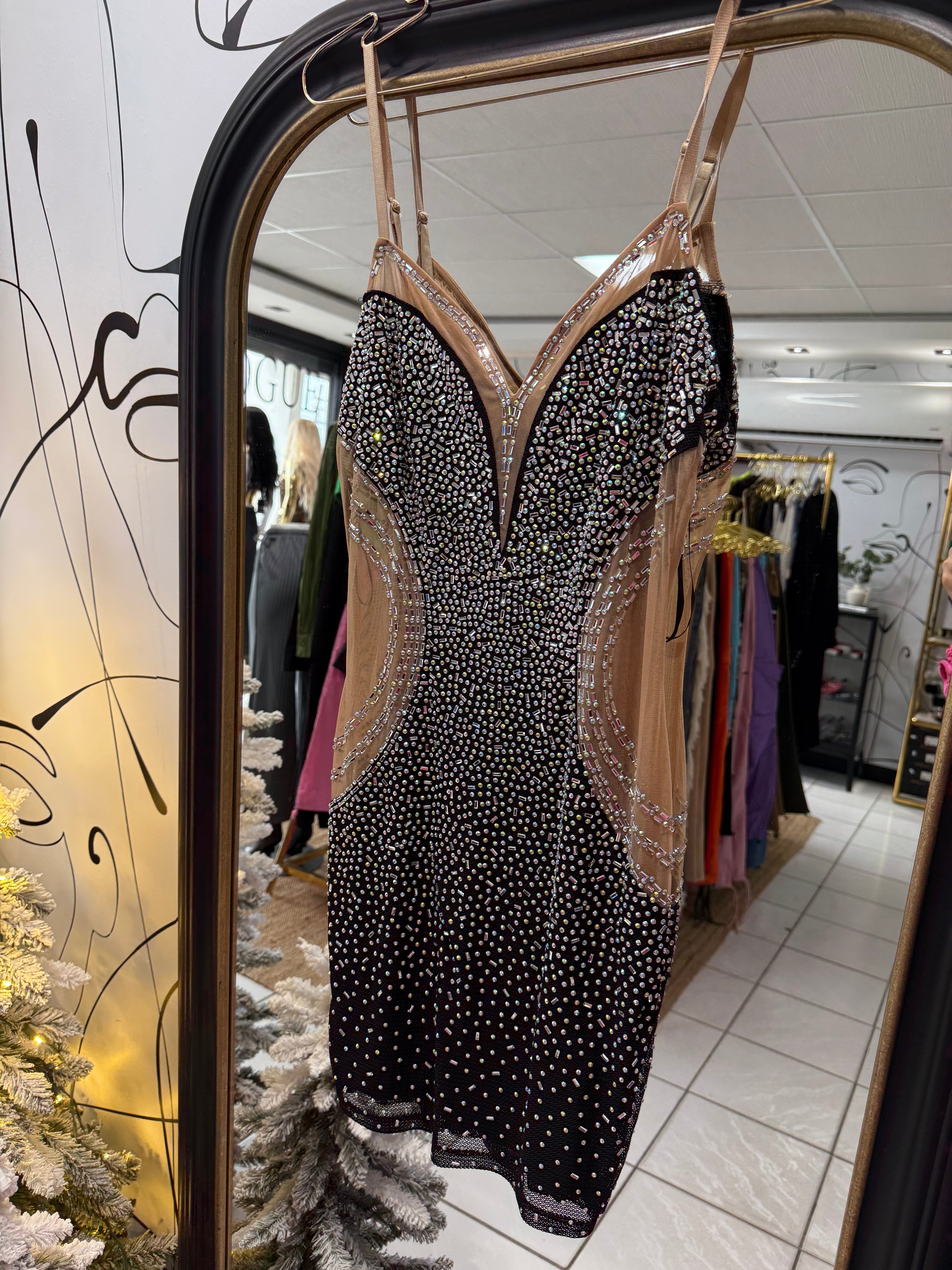 Rhinestone Black dress