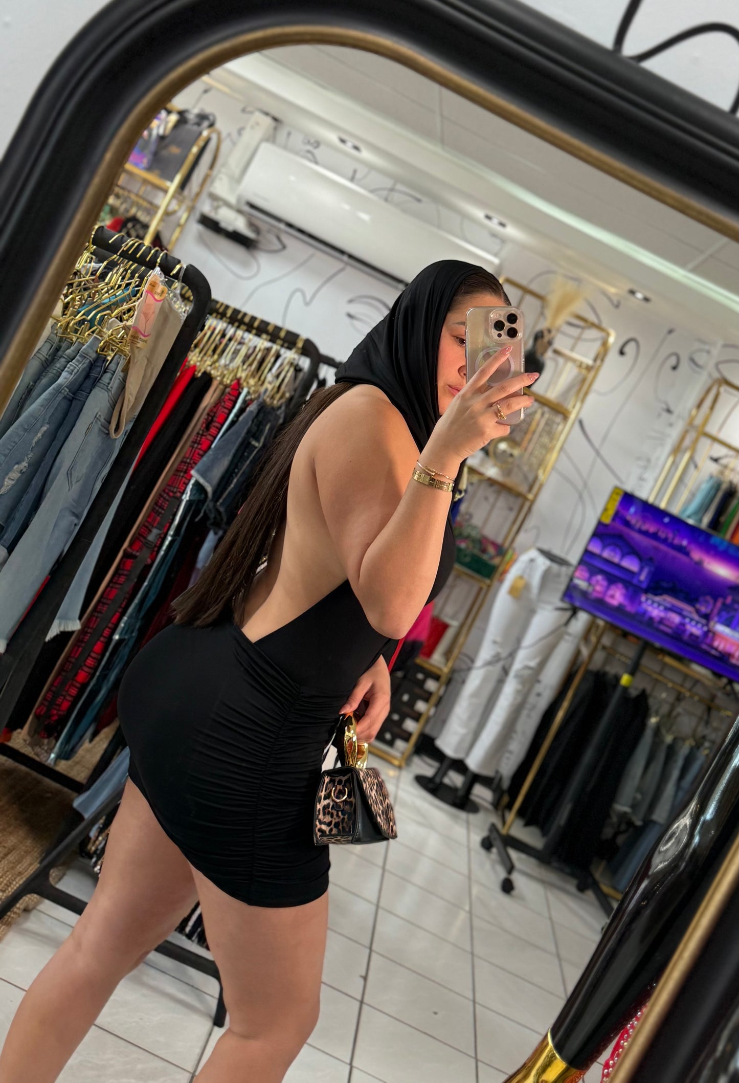 Hoddie mini dress negro