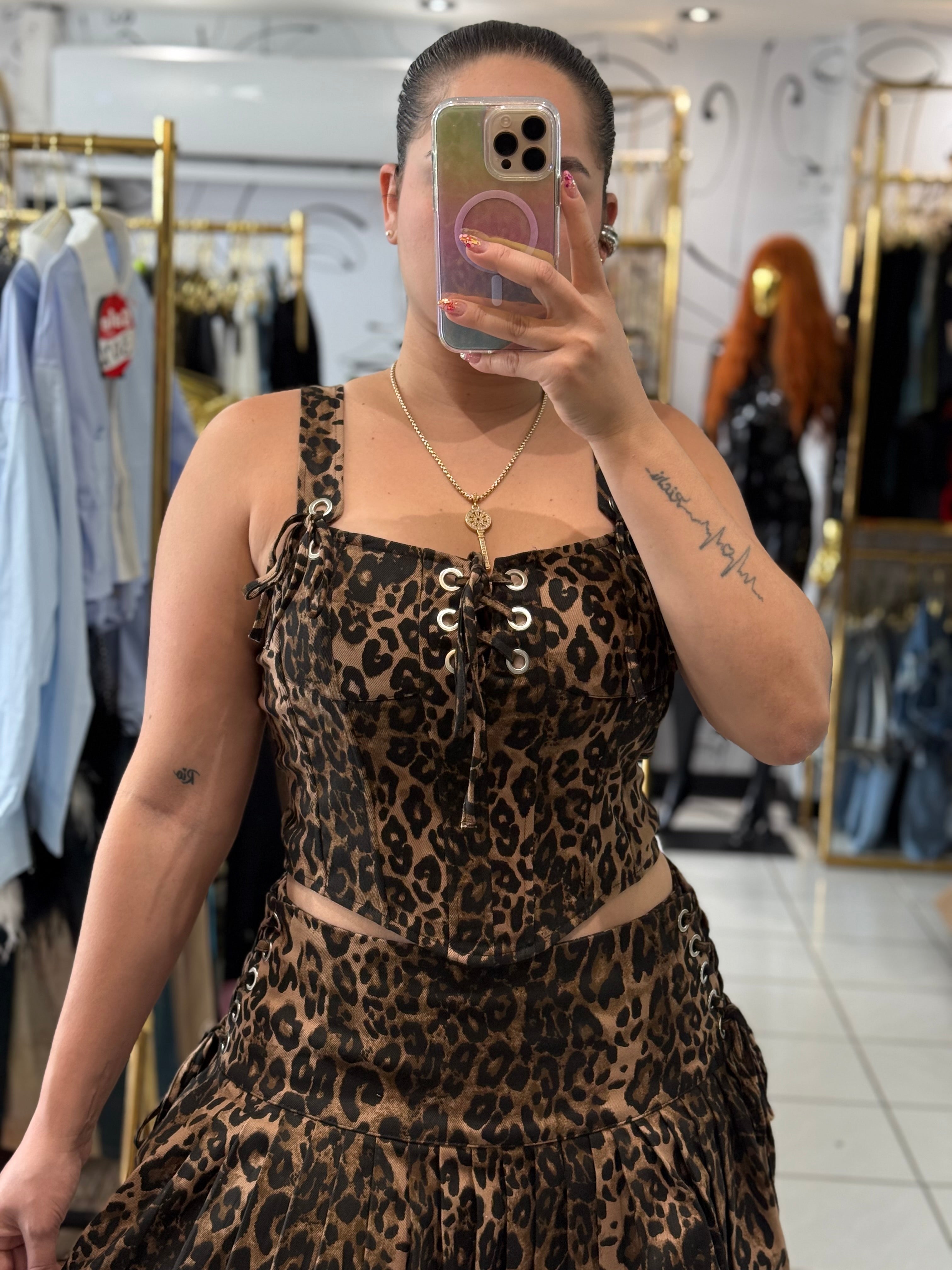 Animal print Skirt set