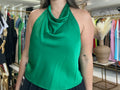 Satin olive top