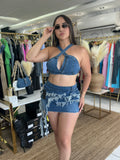 Skirt Denim set