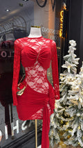 Lace dress rojo
