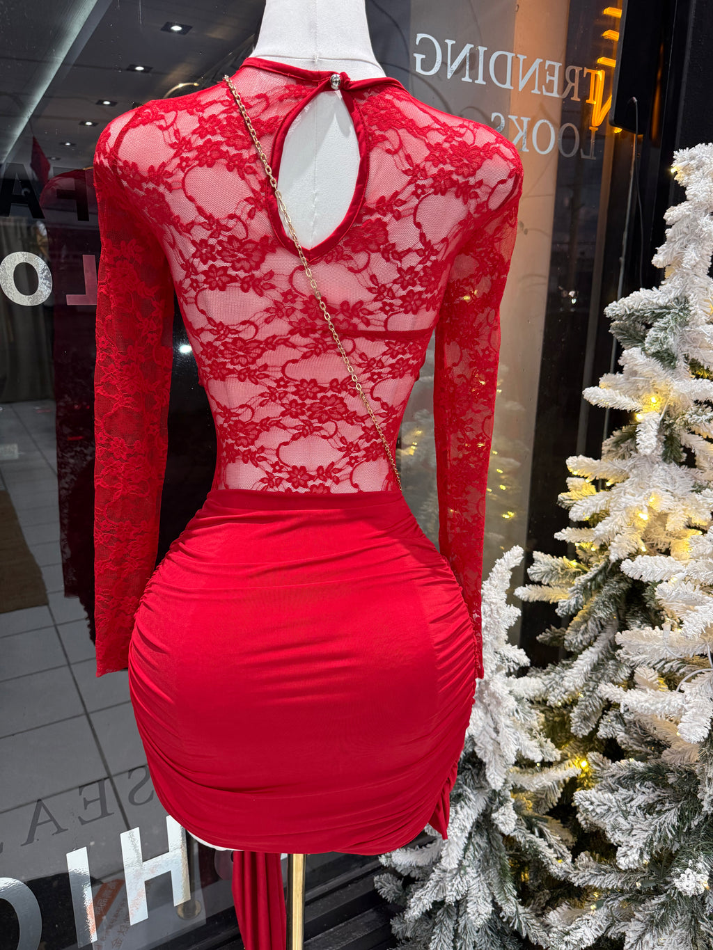 Lace dress rojo