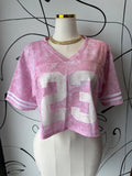 Pink crop top over size 23