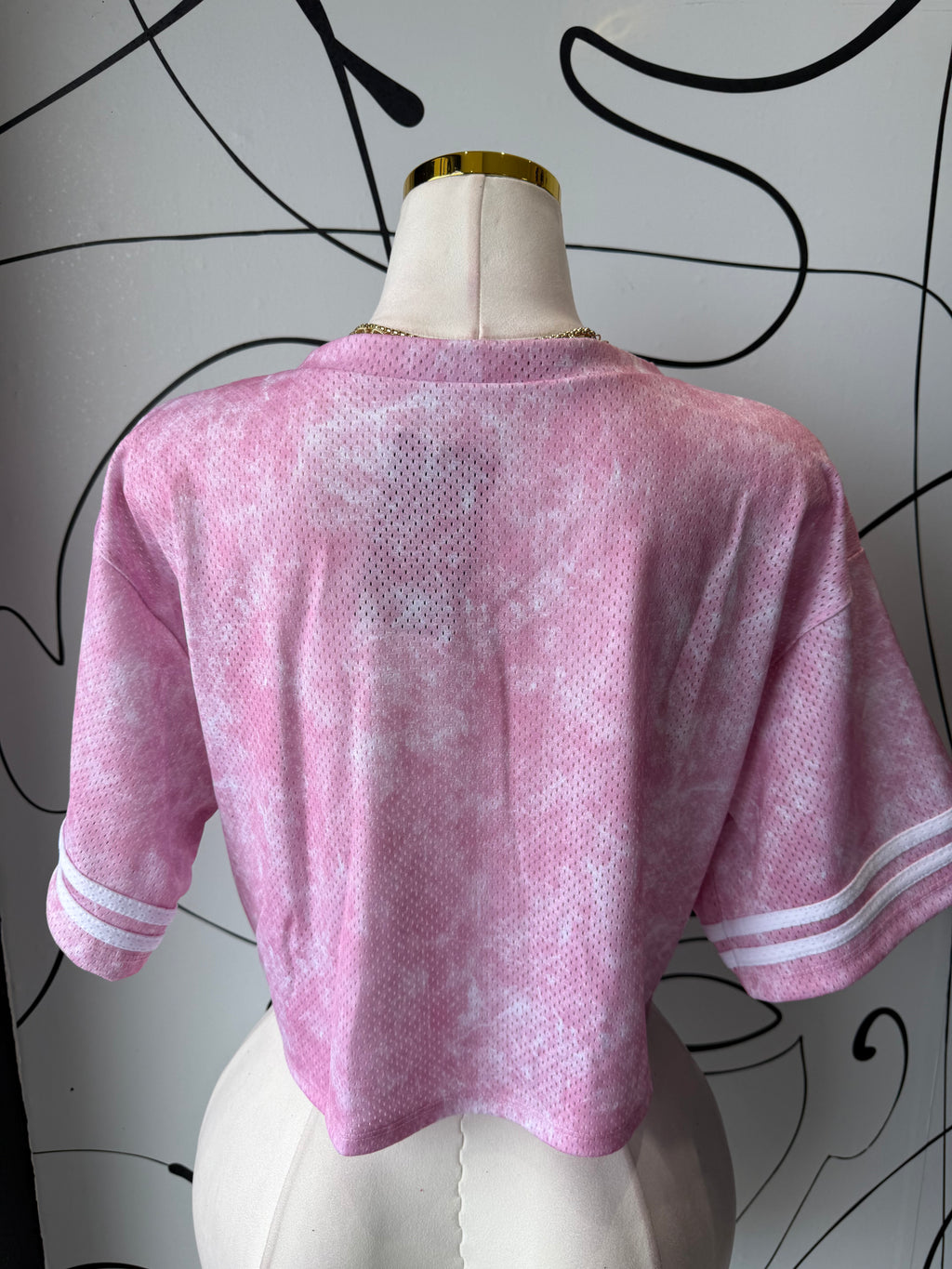 Pink crop top over size 23